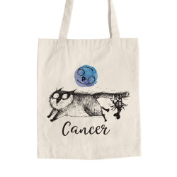 Αστείες Γάτες Ζώδια - Καρκίνος (Τσάντα  Αγοράς)